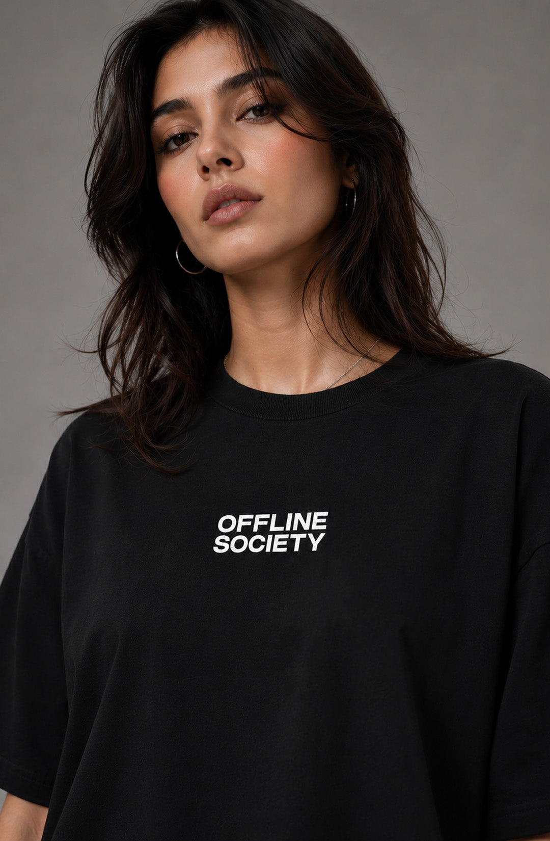 Offline Society - Black Oversized T-Shirt - Women