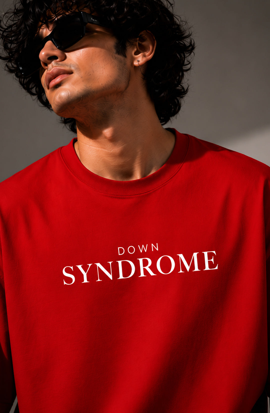 Down Syndrome - Red Oversized T-Shirt - Men