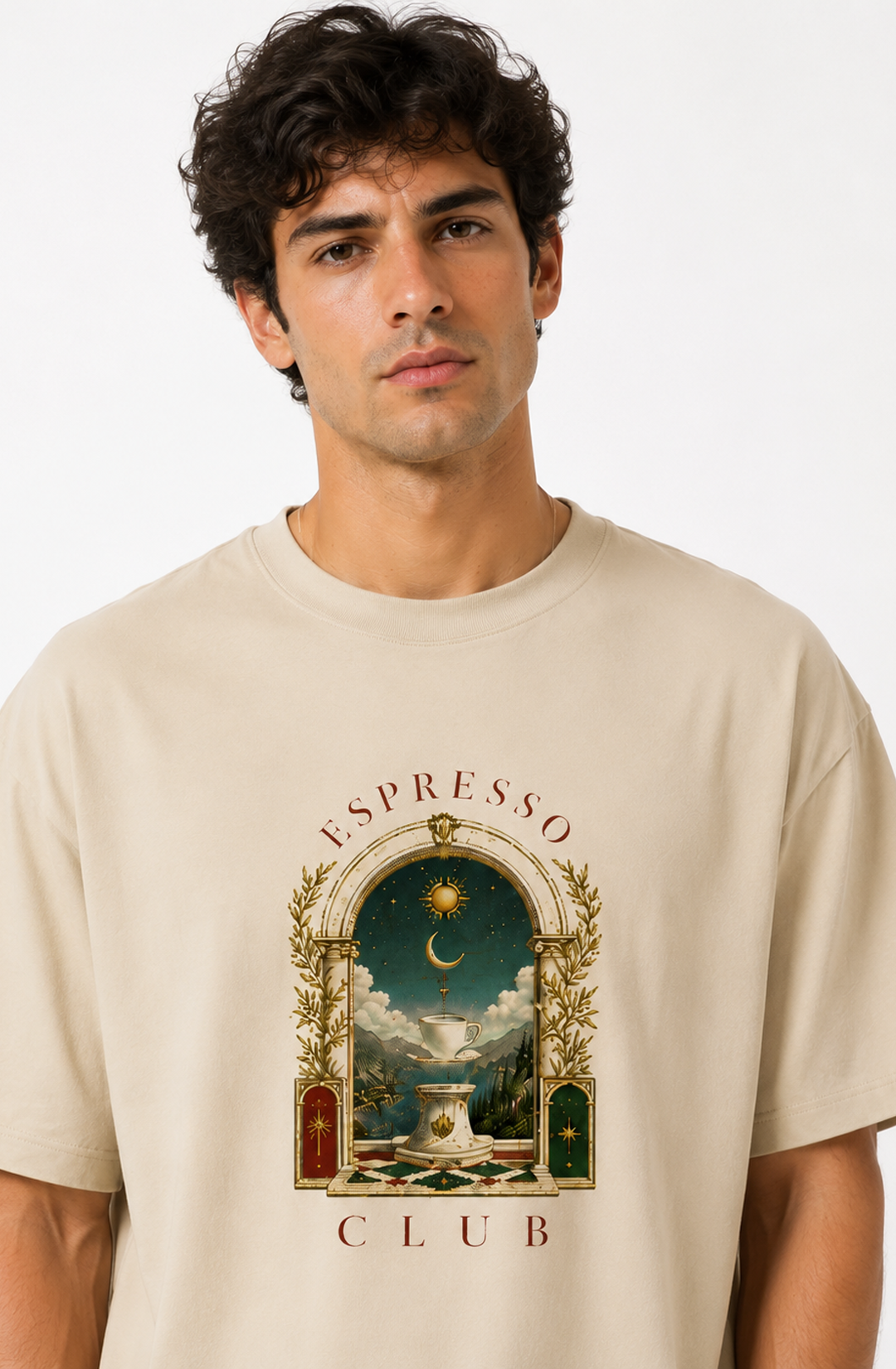 Espresso Club - Beige Designer T-Shirt