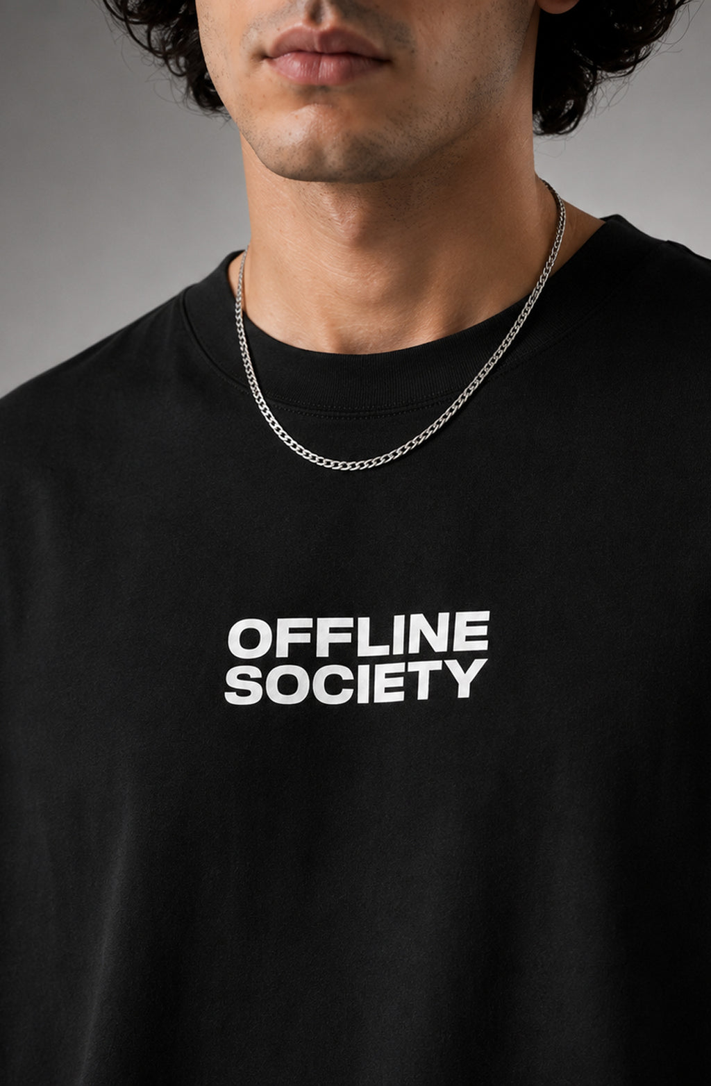 Offline Society - Oversized T-Shirt - Black